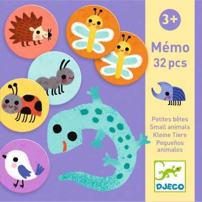 MEMO 32 PEZZI gioco di associazione MEMORY con animali DJECO in cartone DJ08254 età 3+ Djeco - 2