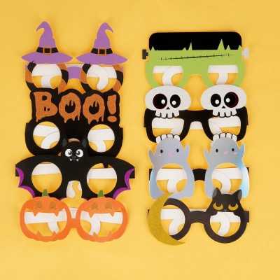 Set Da 42 Pezzi Accessori Halloween Per Adulti: 24 Occhiali Di Carta + 18 Collane Girocollo A Tema Per Feste, Cosplay E Foto