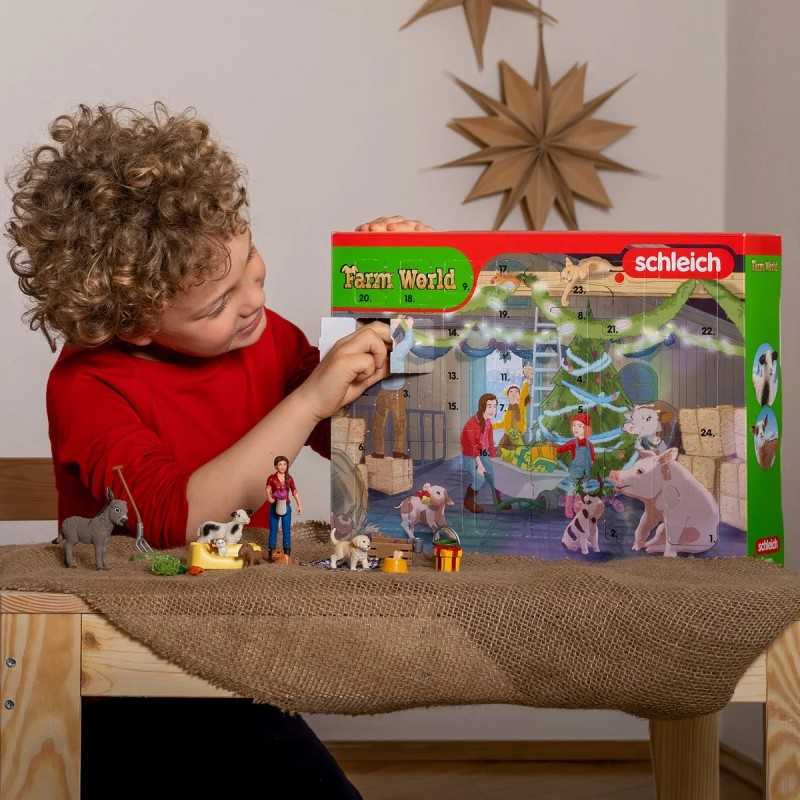 Calendario Dell'Avvento 'Natale Nella Fattoria': 3 Personaggi E Trattore Per Bambini