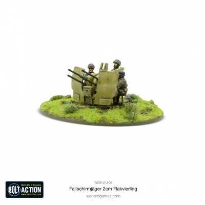 FALLSCHRIMJAGER 20MM FLAKVIERLING 38 AA GUN miniatura BOLT ACTION in metallo WARLORD GAMES scala 1/56 mm28 Warlord Games - 1