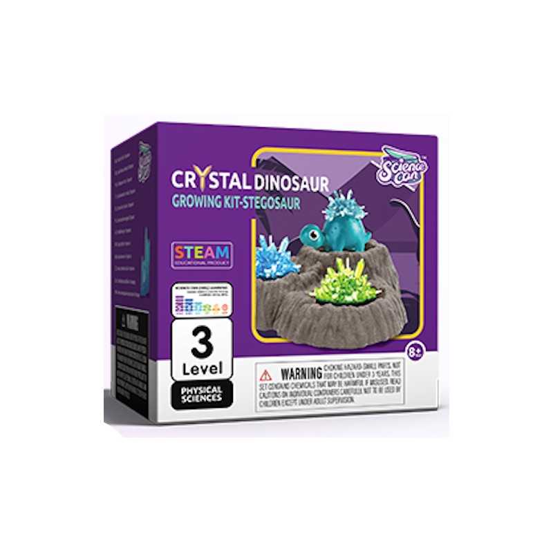 National Geographic Kit per la coltivazione di cristalli per bambini, kit scientifico educativo per bambini dagli 8 anni in su, con 3 cristalli, 4 gemme vere e base luminosa, regali STEM per