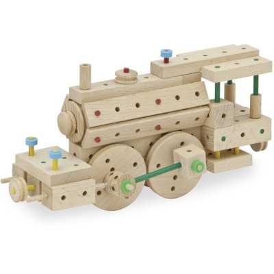 costruzioni in legno ad incastro (184 pezzi), giocattoli in legno
