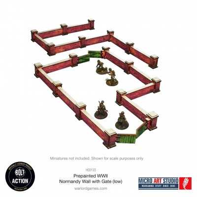 PREPAINTED WW2 NORMANDY LOW WALLS WITH GATE scenario PREDIPINTO in hdf THE ARMY PAINTER THE ARMY PAINTER - 1
