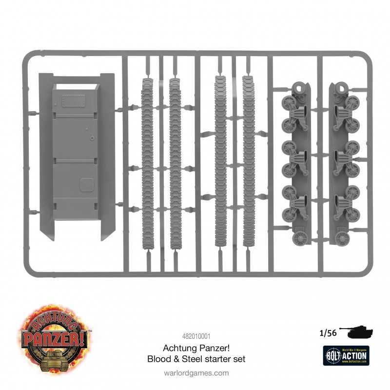 Warlord Games Achtung Panzer! – Kit De Démarrage Blood & Steel – 5 Chars 1/56 – Panthers Et Shermans – Règle 108 Pages – Dès 14 Ans
