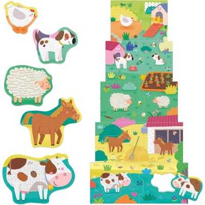 Headu Domino Puzzle Animals Ricomponi la Catena di Animali Mu55270 Puzzle Educativi per Bambini età 3+ Made in Italy