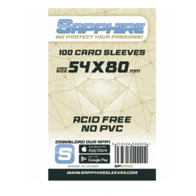100 BUSTINE PROTETTIVE sapphire SAND beige SABBIA card sleeves 54 x 80 mm RED GLOVE trasparenti Red Glove - 1