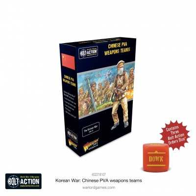 CHINESE PVA WEAPONS TEAMS set di miniature in resina con 3 dadi BOLT ACTION korean war WARLORD GAMES Warlord Games - 1