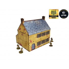 TOWNHOUSE 2 elemento scenico WW2 NORMANDY micro art studio DIPINTO per 28mm 1/56 Micro Art Studio - 1
