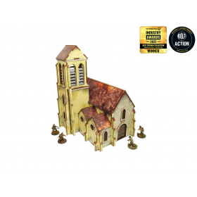CHURCH elemento scenico WW2 NORMANDY micro art studio DIPINTO per 28mm 1/56 Micro Art Studio - 1