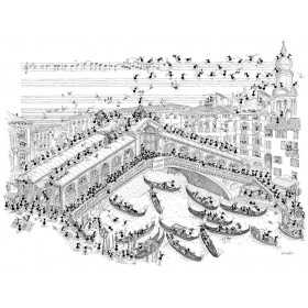 PUZZLE fabio vettori VENEZIA RIALTO made in italy 1080 PEZZI eco friendly 48,5 X 68,5 CM le formiche