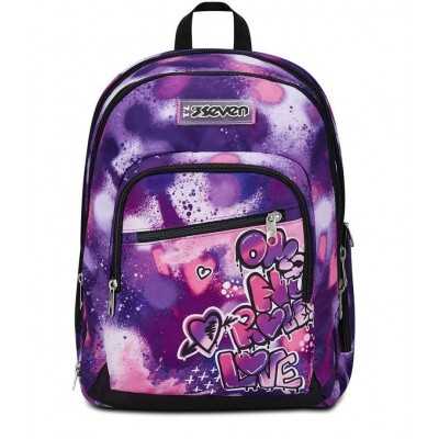 ZAINO scuola ADVANCED seven DETACH backpack BUBBLE STREET vol 35 litri VIOLA SEVEN - 1