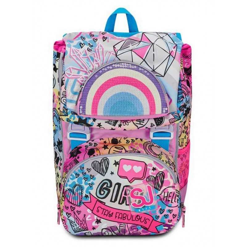 Zaino Con Rotelle Per Ragazze KLFVB - Motivo Sirena Rosa, Set 3 Pezzi Impermeabile Con Portapranzo