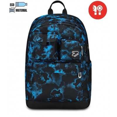 ZAINO scuola PRO XXL seven POCKETS backpack CON CUFFIE wireless BLU E NERO the double SEVEN - 1