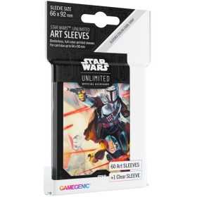 ART SLEEVES star wars unlimited MANDALORIAN gamegenic ACCESSORIO UFFICIALE bustine 60 + 1 Asmodee - 1