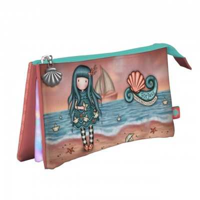 BUSTA A TRE SCOMPARTI triple pocket pencil case WASHED ASHORE santoro GORJUSS astuccio Gorjuss - 1