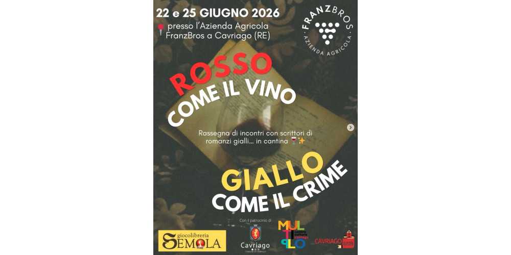 Rosso come il vino giallo come il crime Rosso come il vino giallo come il crime
