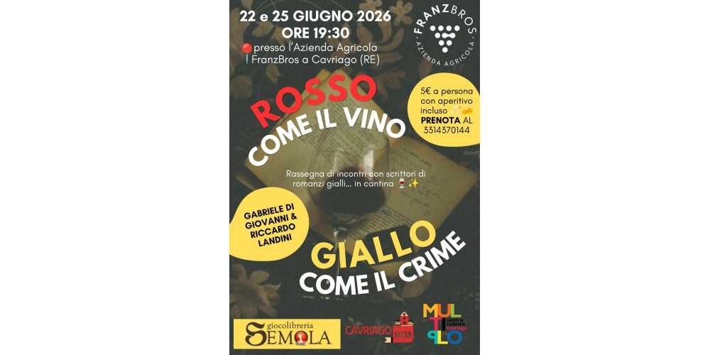 ROSSO COME IL SANGUE, GIALLO COME IL CRIME incontro con Riccardo Landini