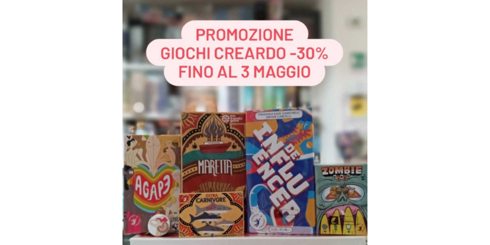 Promozione giochi da tavolo Creardo